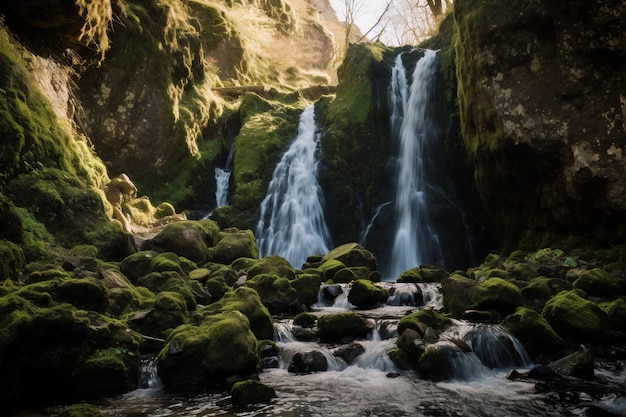 Foto grátis bela paisagem de cachoeira