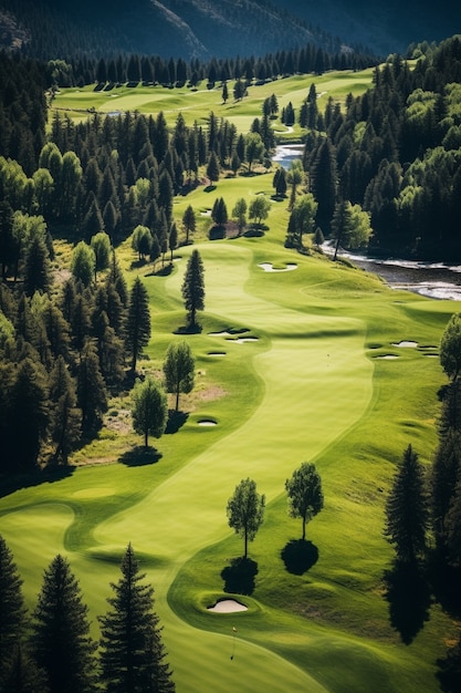 Foto grátis bela paisagem de campo de golfe