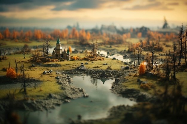 Foto grátis bela paisagem de fantasia medieval