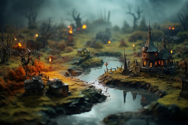 Foto grátis bela paisagem de fantasia medieval