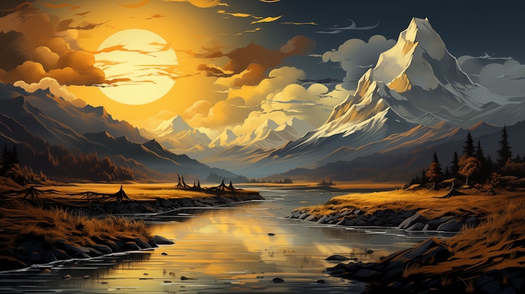 Foto grátis bela paisagem de montanhas