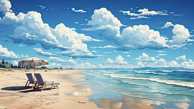 Bela paisagem marítima com água e natureza