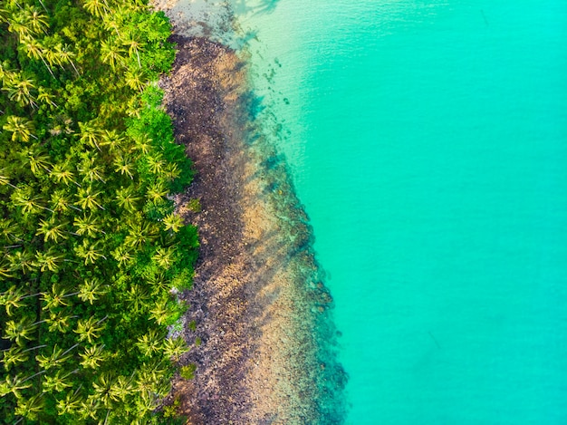 Bela vista aérea da praia