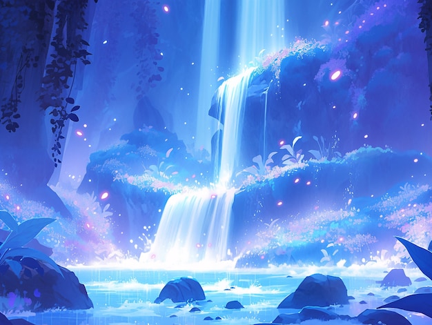 Foto grátis bela vista da água em estilo anime