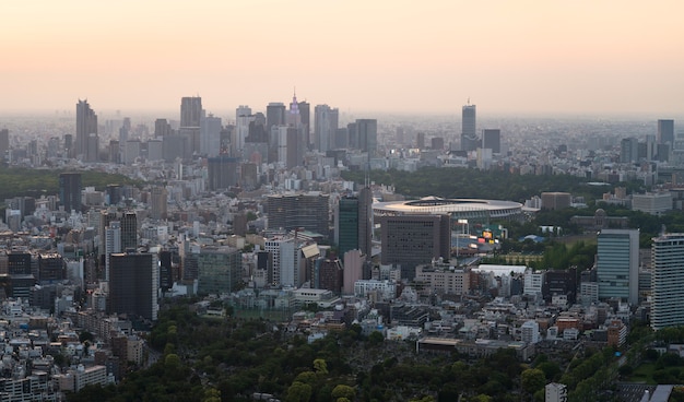 Bela vista urbana de alto ângulo