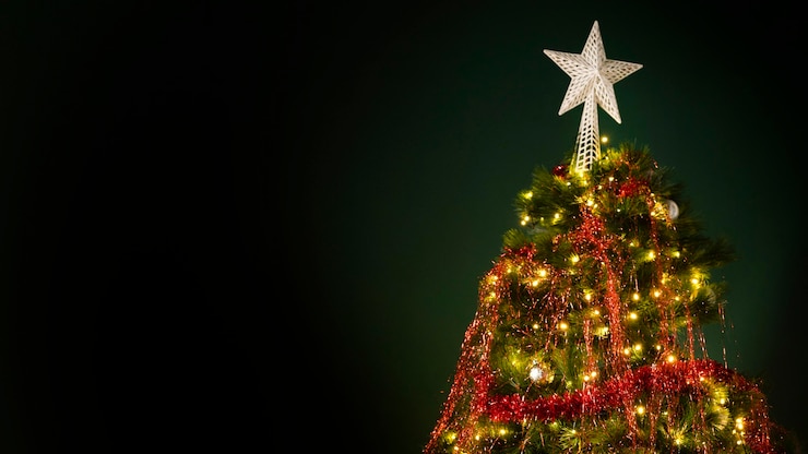 Foto grátis belas árvores de natal com espaço para cópias
