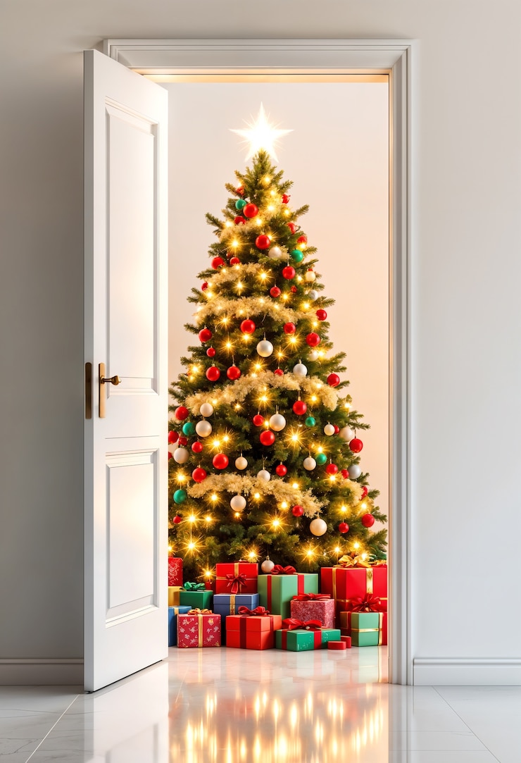 Foto grátis belas árvores de natal