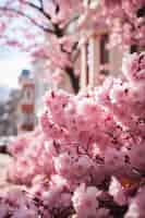 Foto grátis belas árvores em flor na cidade na primavera