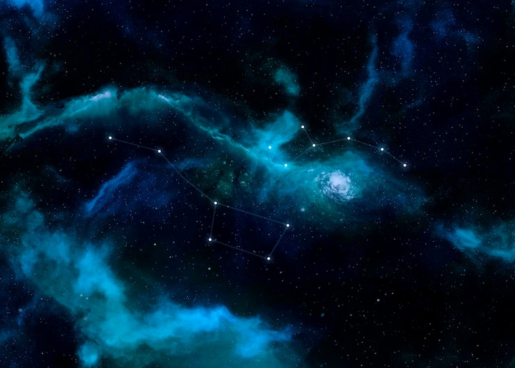 Foto grátis belas constelações com céu azul