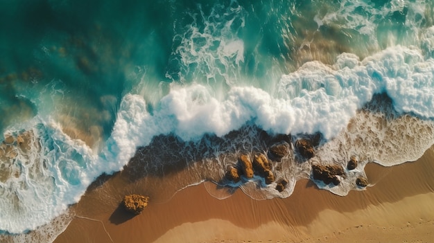 Belas ondas à beira-mar