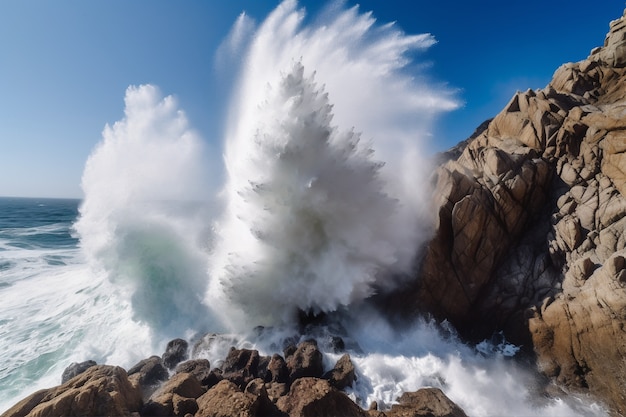 Belas ondas à beira-mar