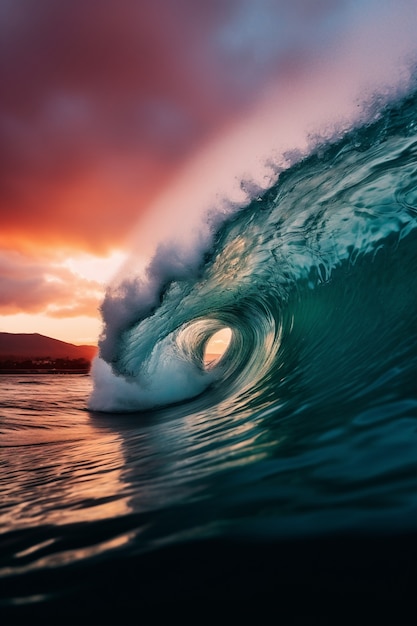 Belas ondas à beira-mar