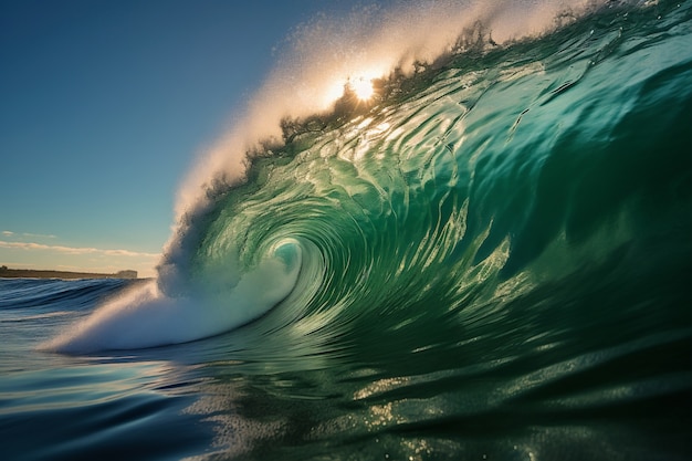 Belas ondas à beira-mar