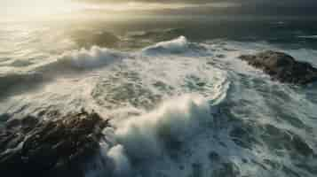 Foto grátis belas ondas à beira-mar