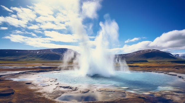 Foto grátis belas paisagens de gêiseres