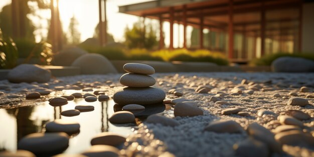 Belas paisagens de jardins zen
