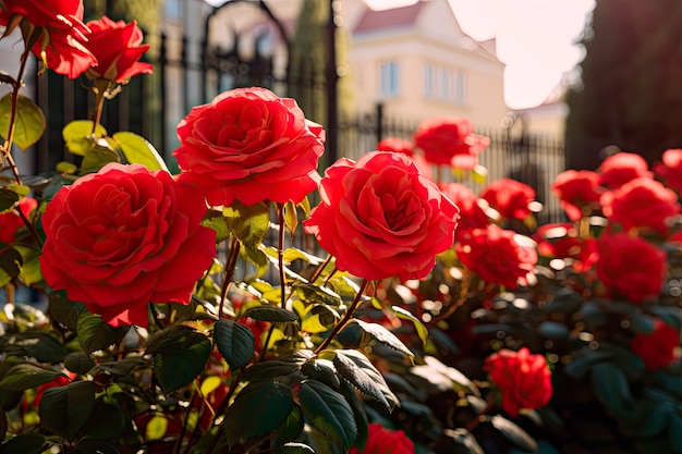 Belas rosas ao ar livre