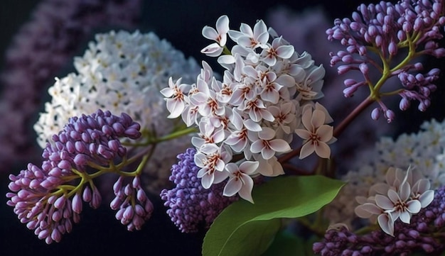 Foto grátis beleza da natureza em cores lilás e roxas geradas por ia