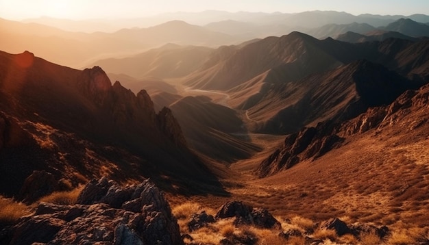 Foto grátis beleza majestosa da cordilheira na paisagem natural gerada por ia