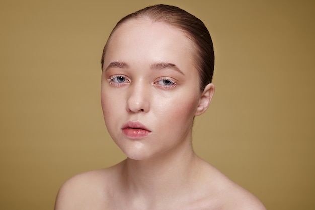 Foto grátis beleza, retrato, de, mulher jovem