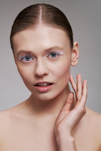 Beleza, retrato, de, mulher jovem