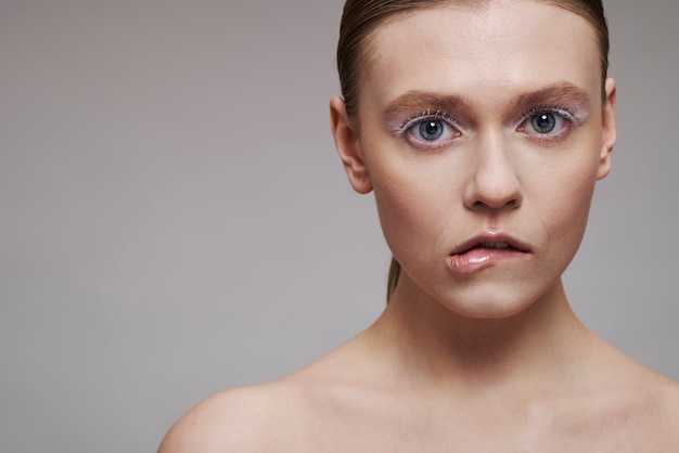 Beleza, retrato, de, mulher jovem