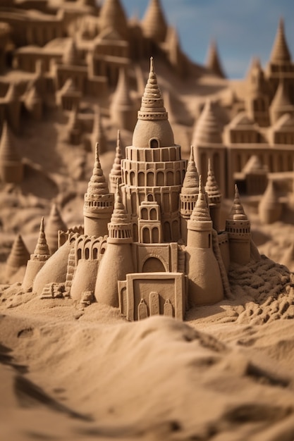 Foto grátis belo castelo de areia na praia