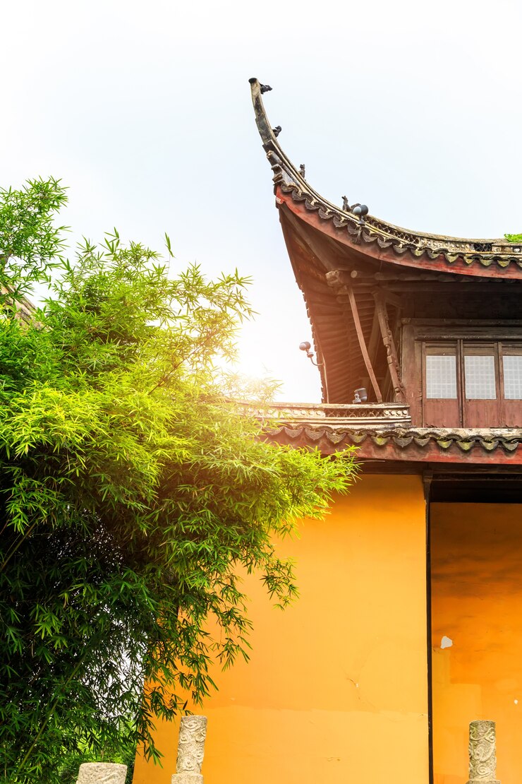 Foto grátis belo edifício jardim água oriental