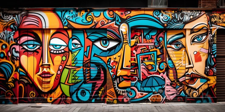 Foto grátis belo graffiti de cubismo