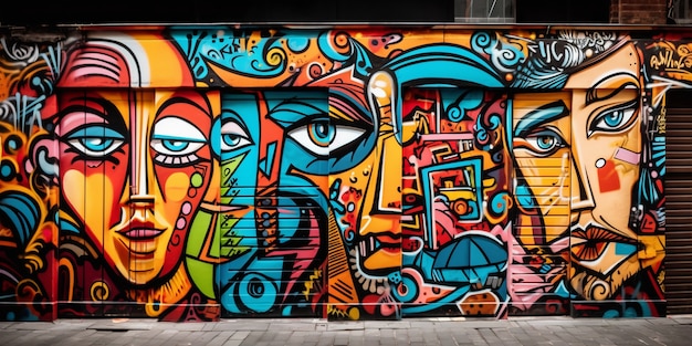 Belo graffiti de cubismo