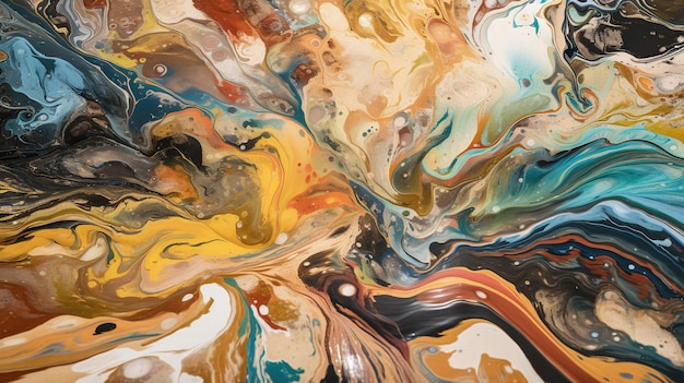 Belo óleo pintado em tons multicoloridos Fechamento abstrato conceitual de uma pintura por benerative ai