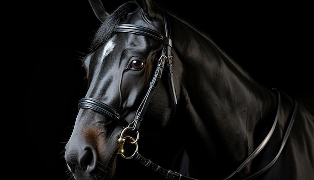 Foto grátis belos cavalos de pura raça na natureza elegância e beleza em movimento gerados pela inteligência artificial