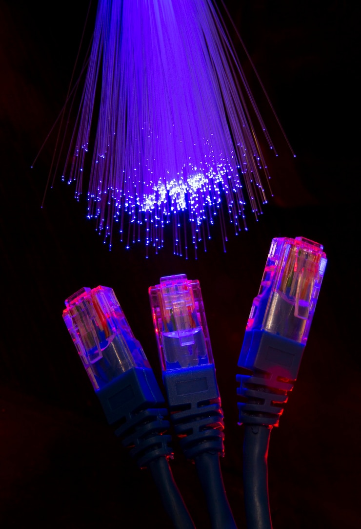 Foto grátis belos detalhes de fibra óptica