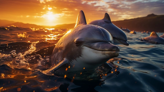 Foto grátis belos golfinhos de fundo exótico