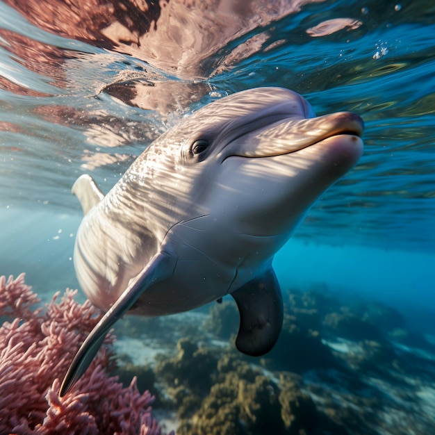 Foto grátis belos golfinhos de fundo exótico