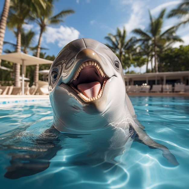 Foto grátis belos golfinhos de fundo exótico