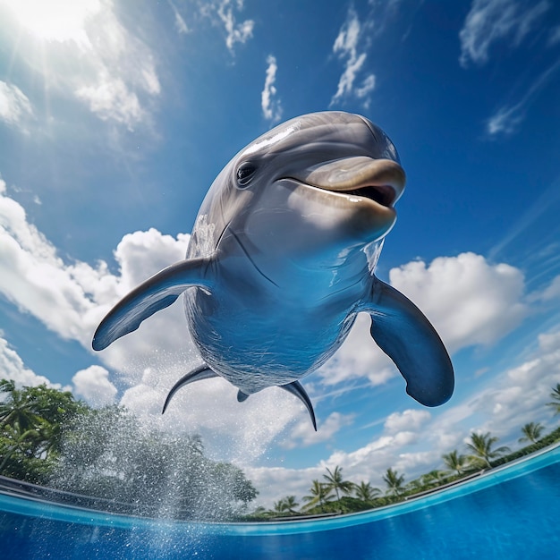 Foto grátis belos golfinhos de fundo exótico