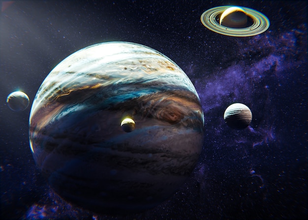 Foto grátis belos planetas no espaço