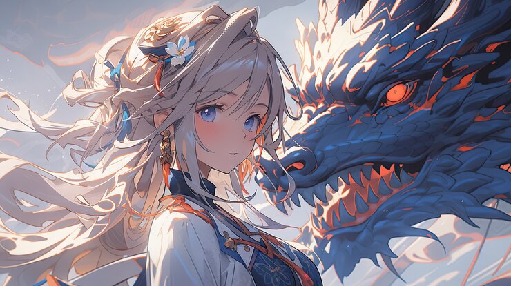 Foto grátis besta de dragão mítico no estilo anime