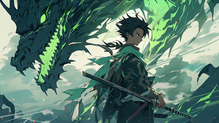 Foto grátis besta de dragão mítico no estilo anime