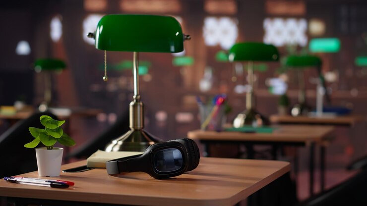 Foto grátis biblioteca vazia do campus como um espaço designado para os estudantes trabalharem