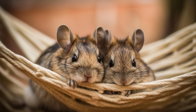 Foto grátis bichinhos fofinhos sentados juntos parecendo fofos e fofinhos ia generativa