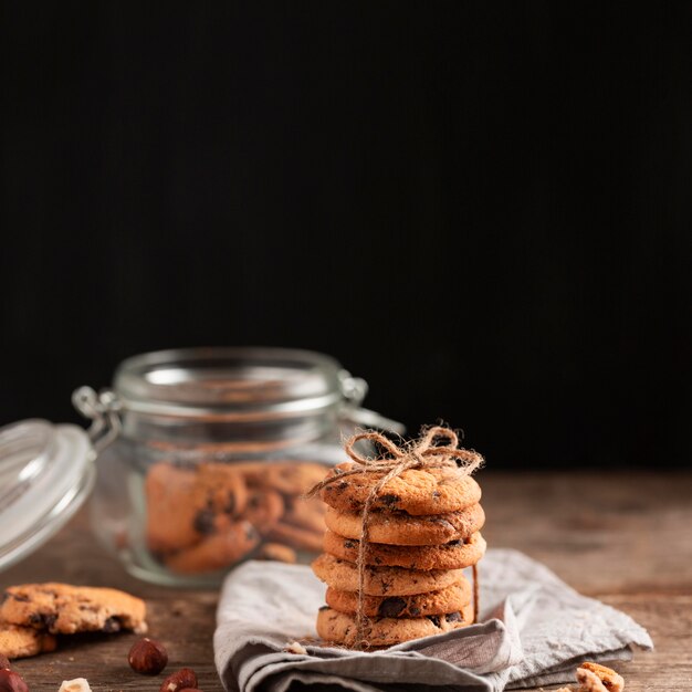 Biscoitos de chocolate close-up