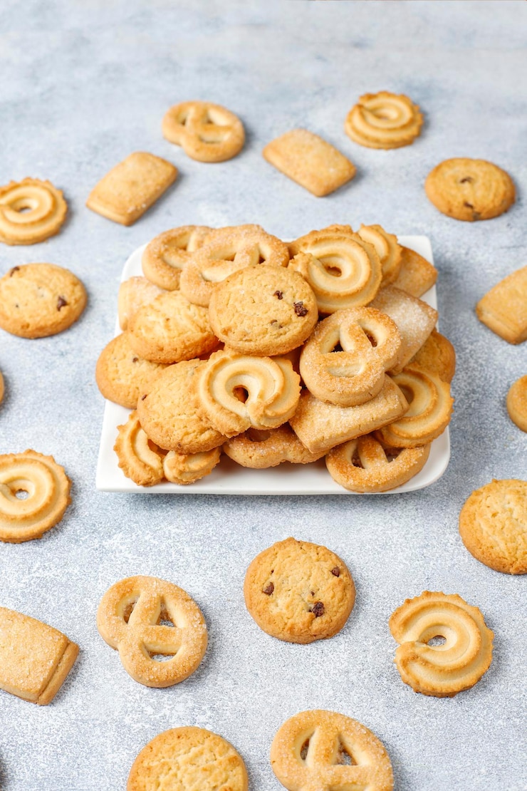 Foto grátis biscoitos de manteiga dinamarqueses.