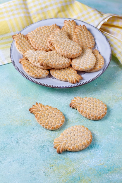 Biscoitos deliciosos em forma de abacaxi.