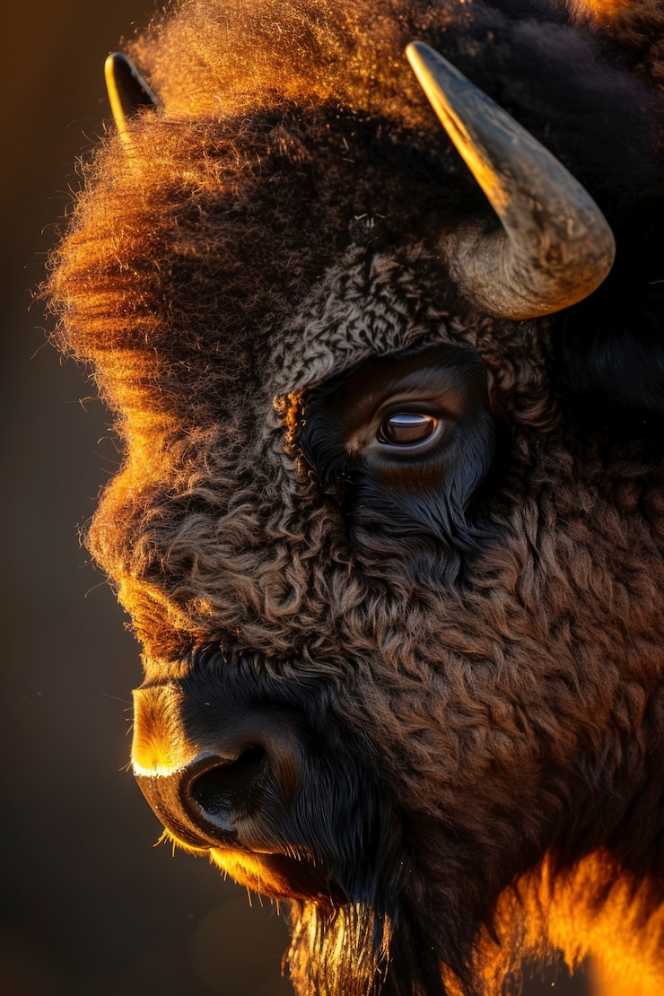 Foto grátis bison na natureza num dia ensolarado