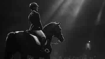 Foto grátis black and white portrait of athlete competing in the paralympics championship games