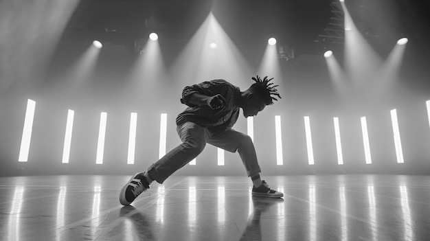 Foto grátis black and white portrait of athlete participating in the olympic championship sports