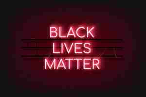 Foto grátis black lives matter fundo brilhante neon vermelho