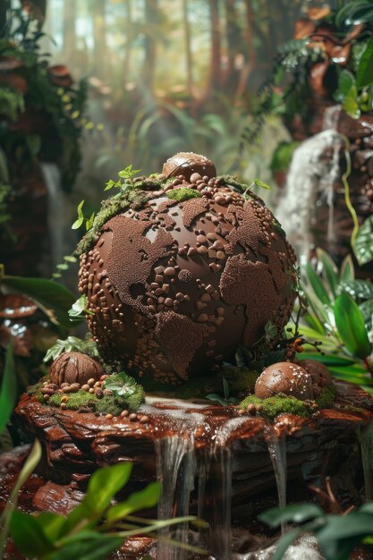 Bola do mundo da fantasia de chocolate